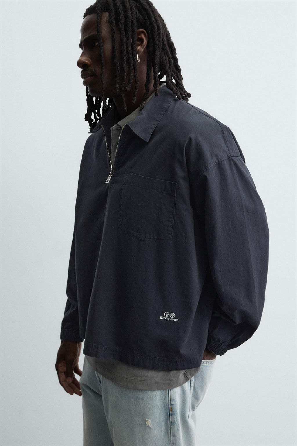 DENIM ZIP-UP POLO SHIRT - Zara фото 5