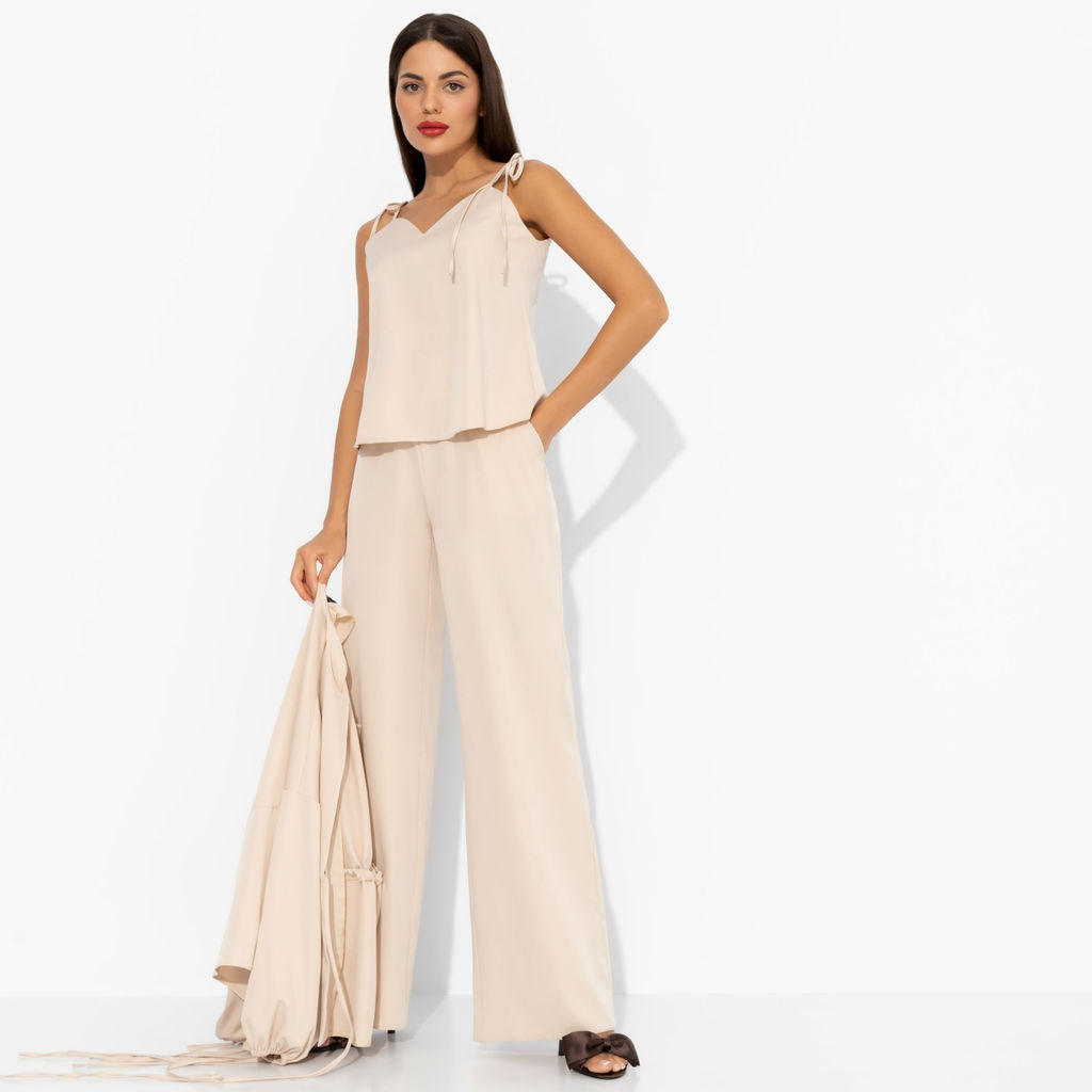 Брючный костюм нарядный Приручённый шик (3 в 1 бежевый) - Charutti фото 12