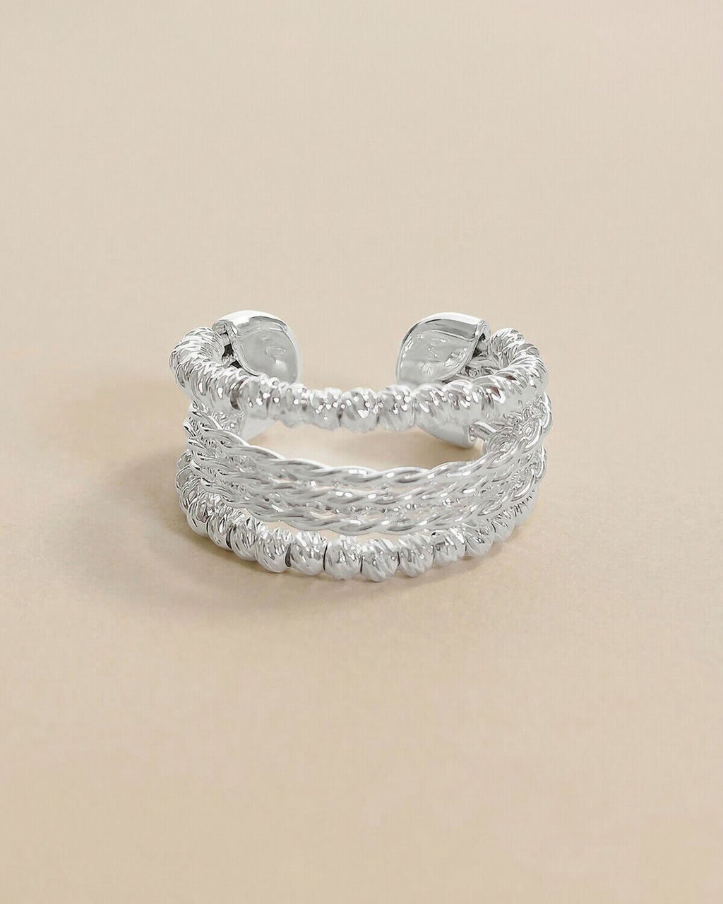 Кольцо с белым серебрением