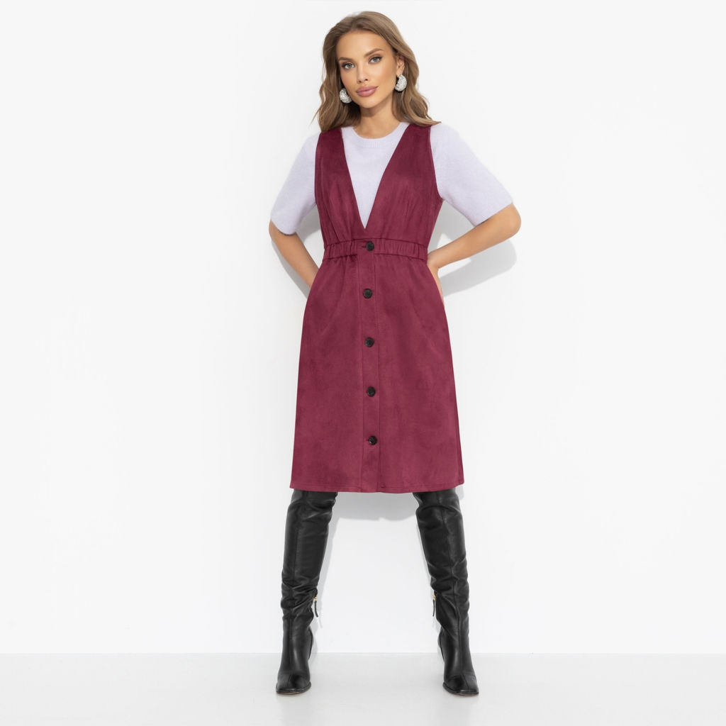 Сарафан из мягкой экозамши, Магическая сила (бордо) - Charutti фото 10