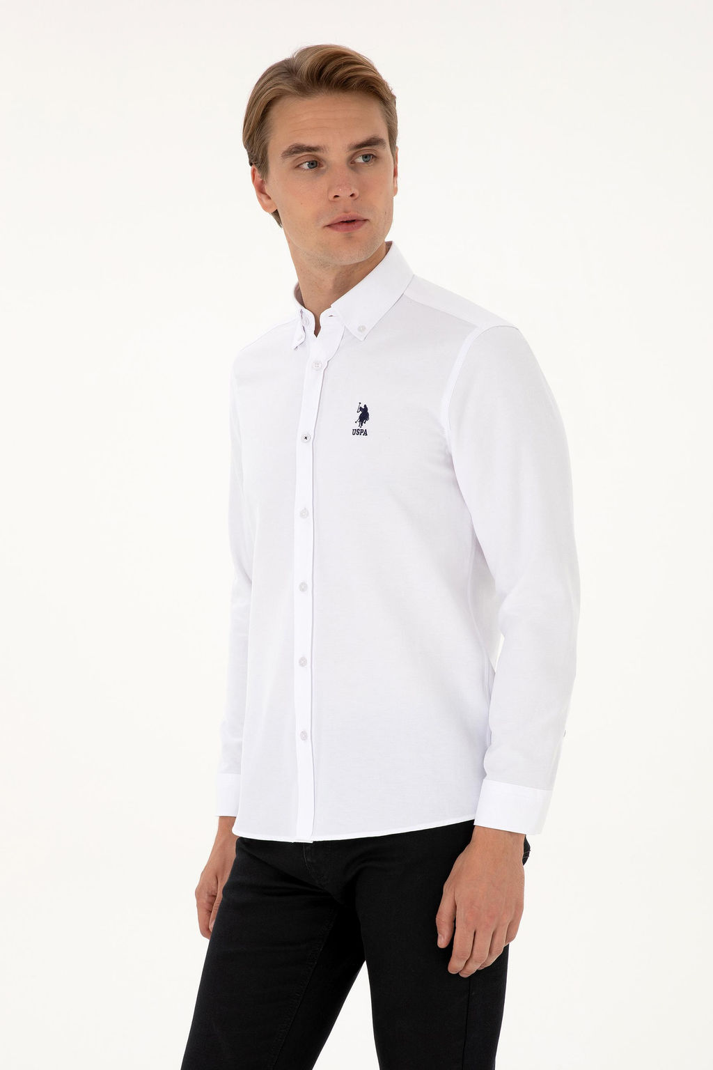 Erkek Beyaz Uzun Kollu Basic G_mlek Sepette S_rpriz _ndirim - U.s. polo assn фото 3