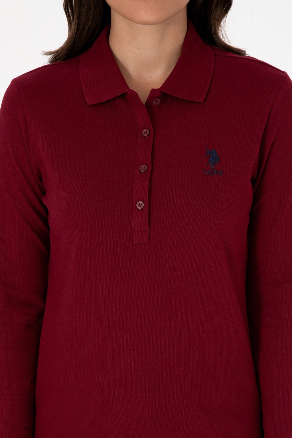 Kad_n Bordo Basic Polo Yaka Sweatsh_rt Sepette S_rpriz _ndirim - U.s. polo assn фото 11