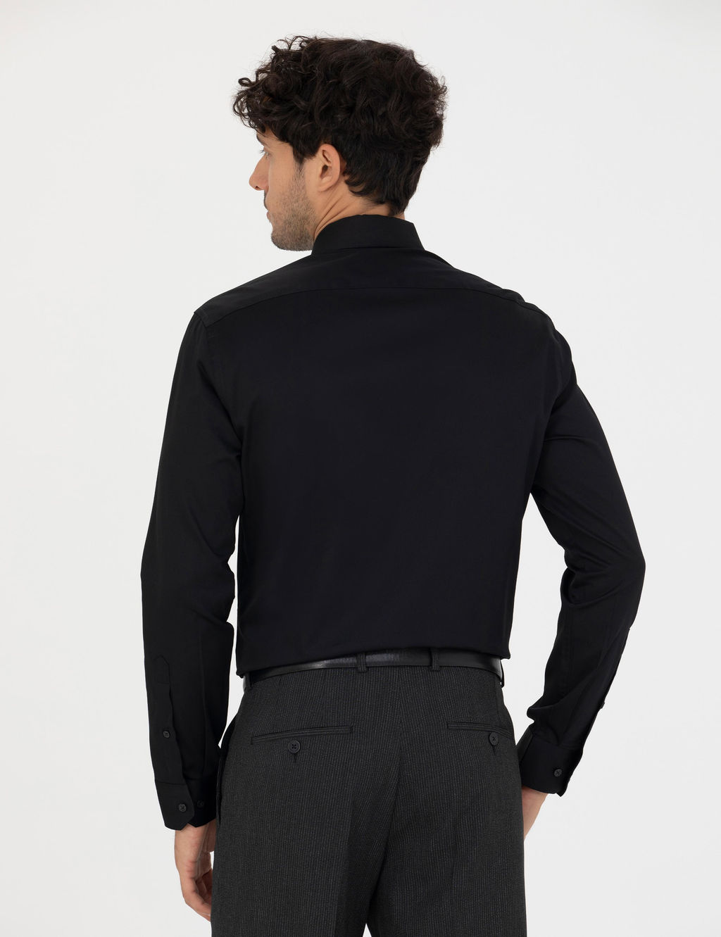 Siyah Slim Fit Uzun Kollu G_mlek