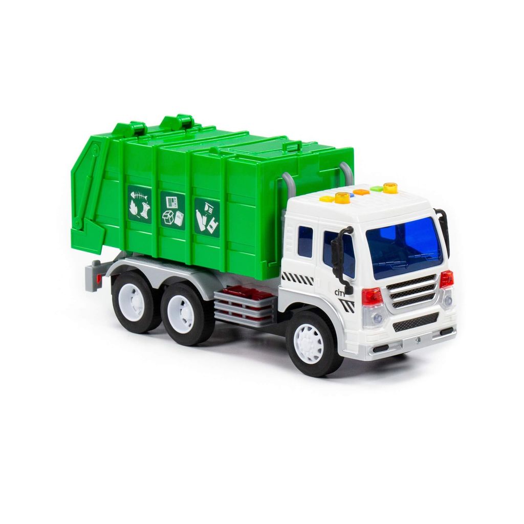 Сити, автомобиль коммунальный инерционный (со светом и звуком) (зелёный) (в коробке) - Полесье фото 5