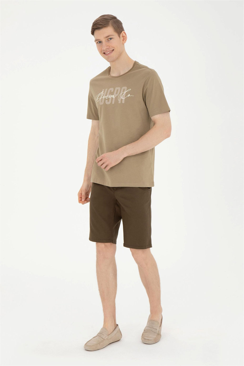 Футболка U.S. Polo Assn. мужская хаки хлопок  фото 4