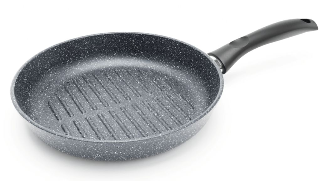 Сковорода-гриль Готовить легко Stone Gray несъемная ручка, 24 см - Нева металл посуда фото 2