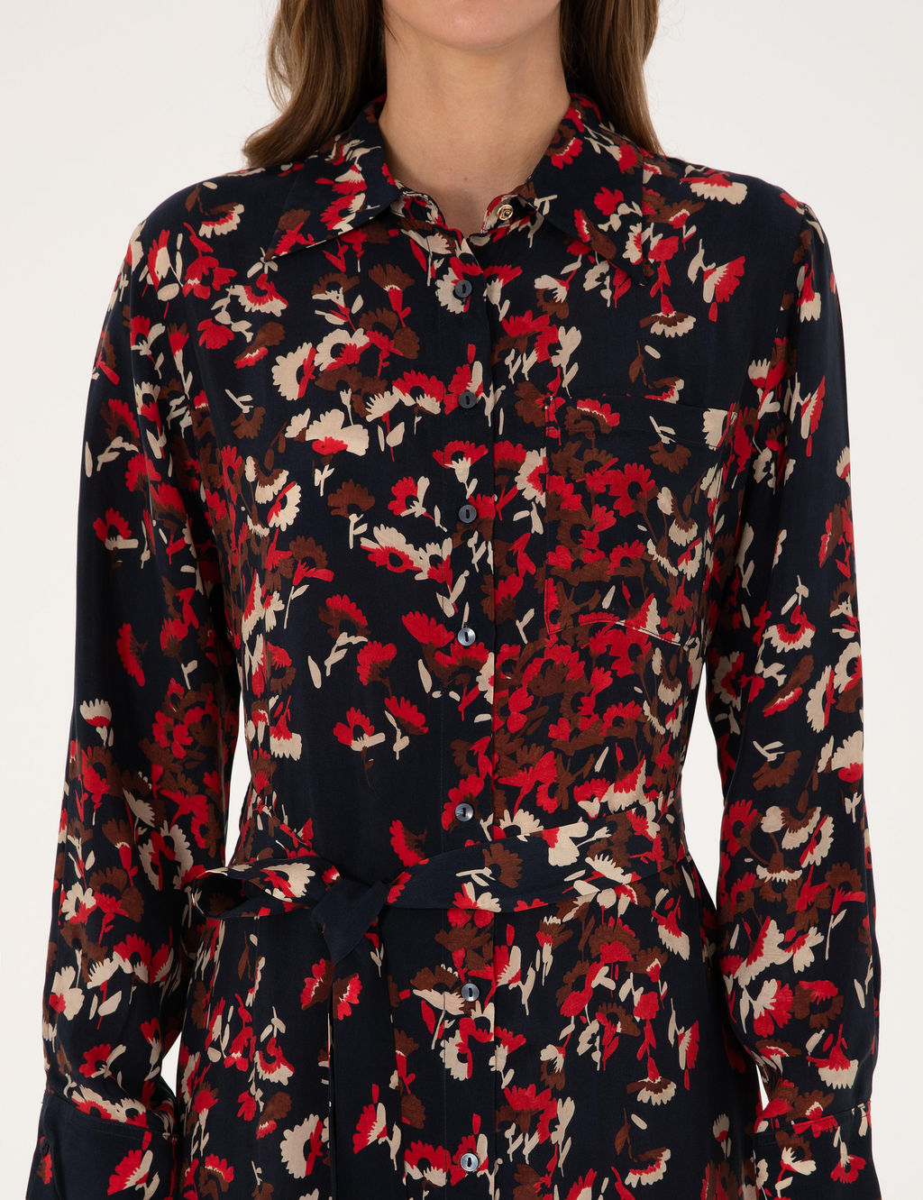 Lacivert Comfort Fit Dokuma Elbise - Pierre cardin фото 5