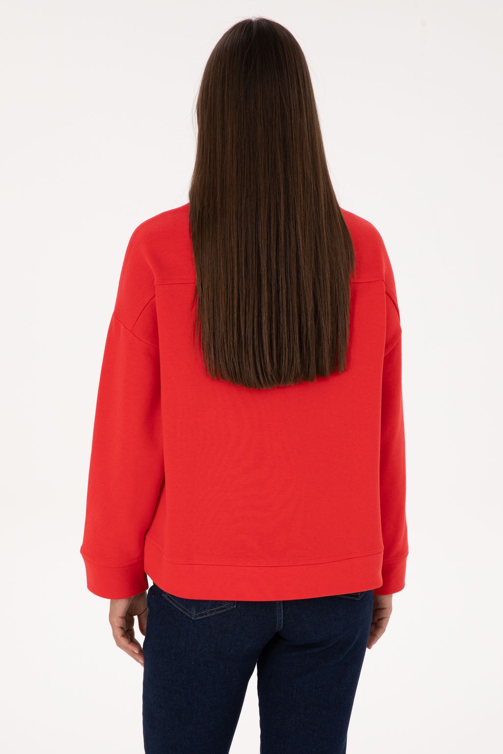 Kad_n K_rm_z_ Basic Sweatshirt Sepette S_rpriz _ndirim - U.s. polo assn фото 5
