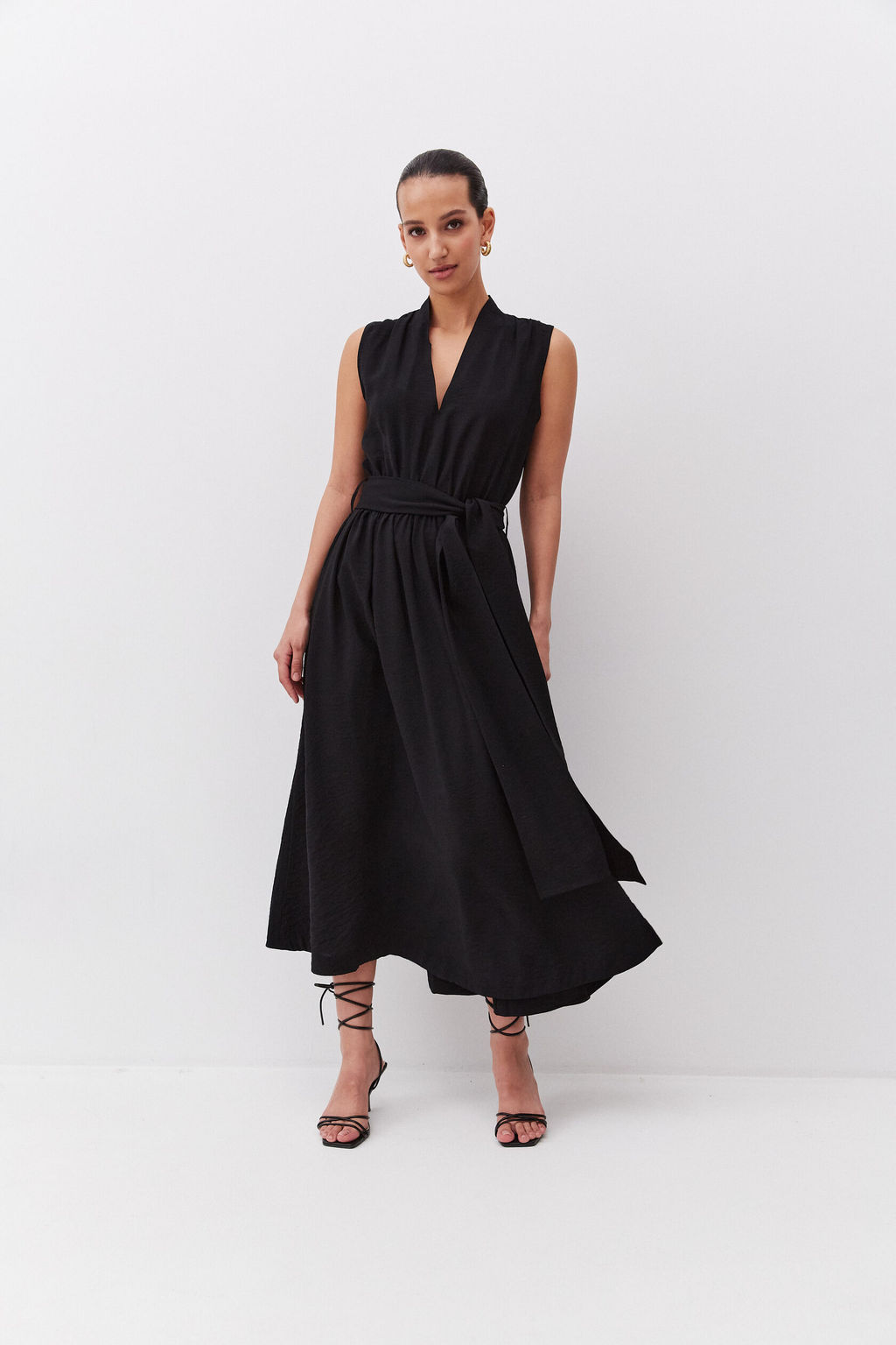 Платье миди из вискозы с поясом в тон - TO BE ONE фото 7