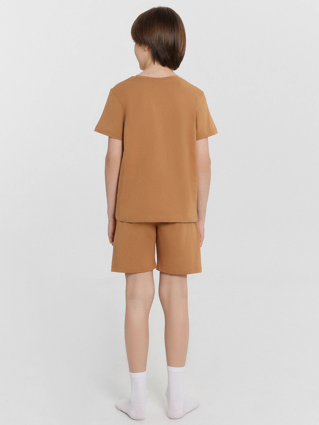 Комплект домашний для мальчиков коричневый с принтом Mark Formelle