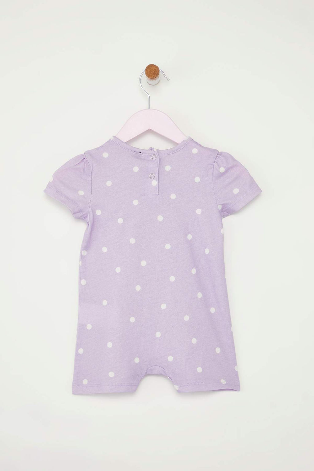 Lila-Pembe 2li K?z Bebek %100 Pamuk Puantiyeli K?sa Kol Orme Tulum TKDSS25TU00018 - Trendyolmilla фото 3