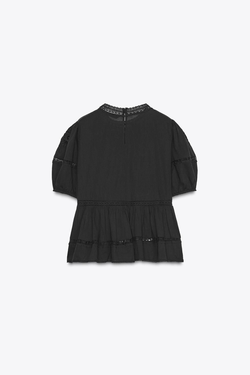 ZW COLLECTION ROMANTIC EMBROIDERED BLOUSE - Zara фото 6