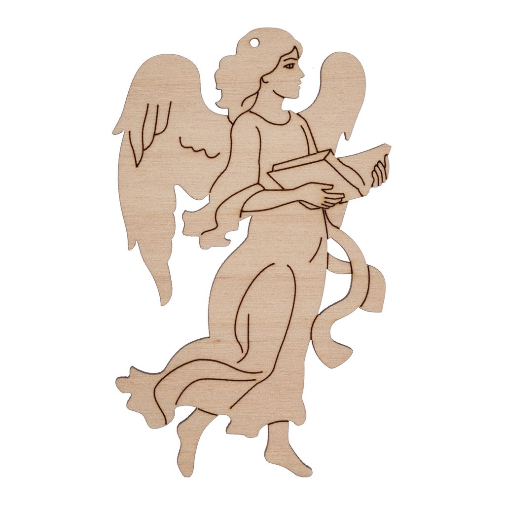 Заготовка для декорирования Mr. Carving ВД-1165 Подвеска фанера 0.3 см Ангел 3(5.5х8.5см.)  фото 2