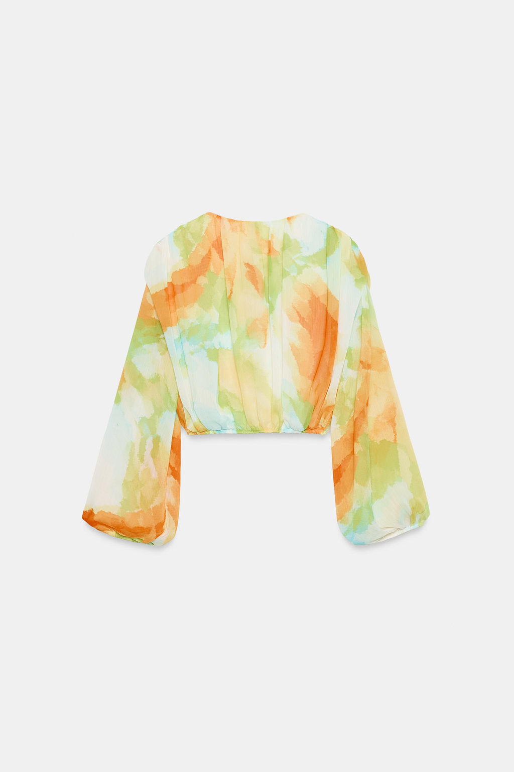 BLUSA CORTA ESTAMPADA / TYEAMARILLO
