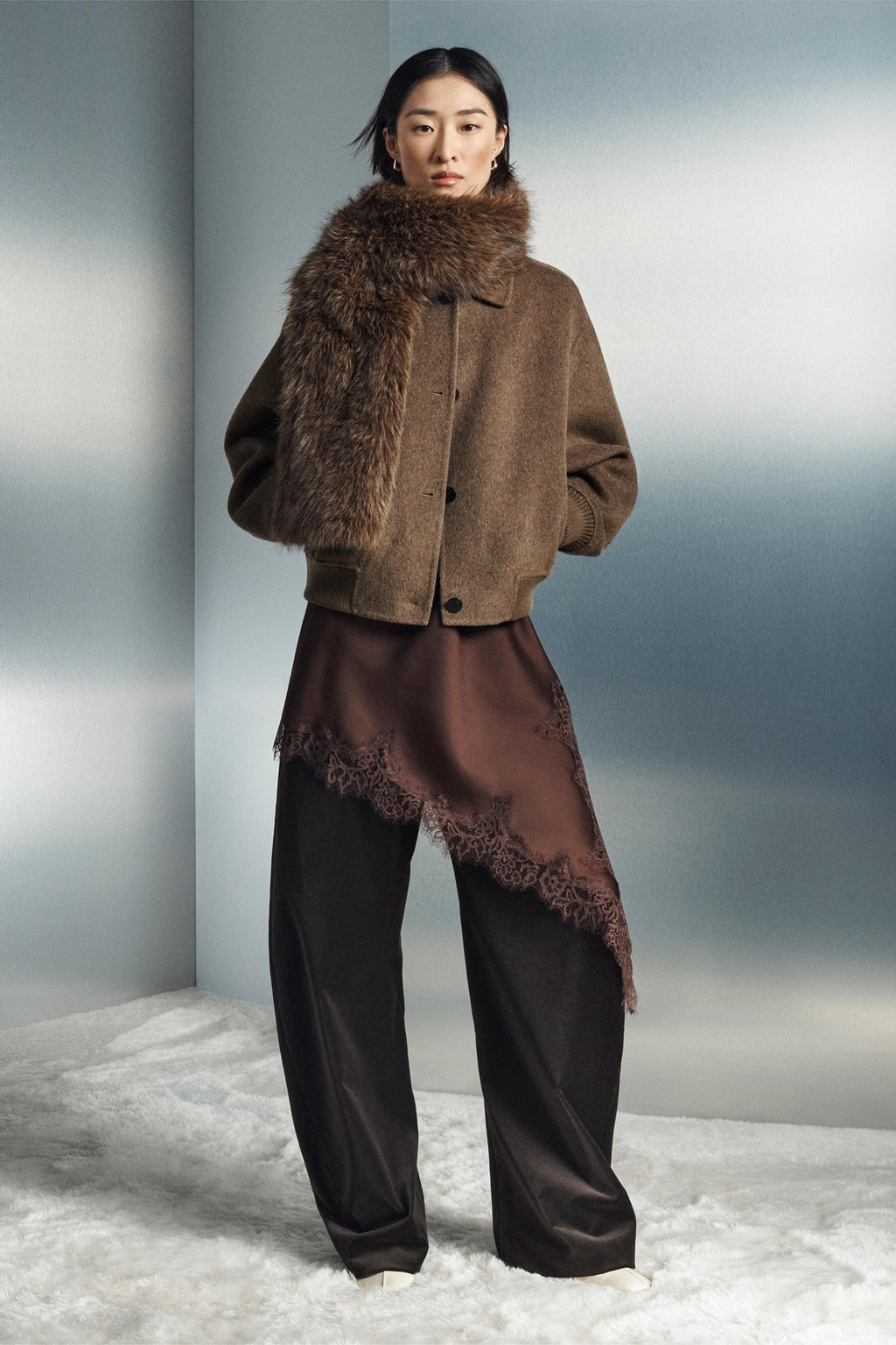 WOOL BLEND BOMBER JACKET ZW COLLECTION - Zara фото 5