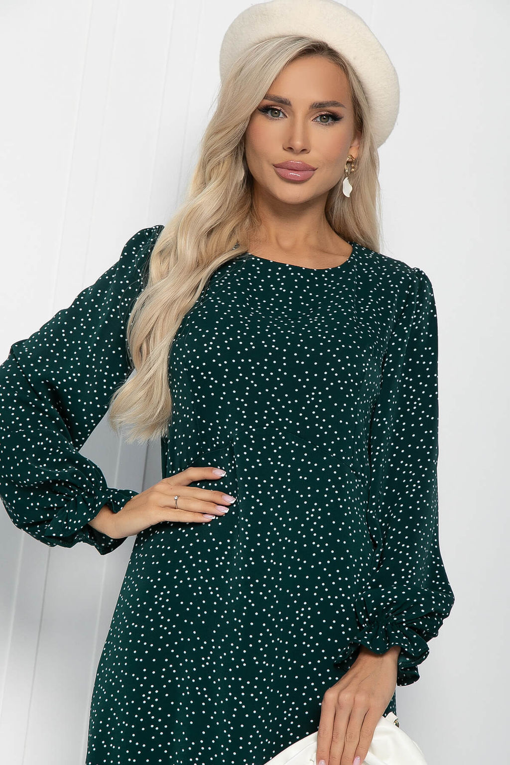 Платье Осенний разговор (темно-зеленое) П11168 - Lt collection фото 5