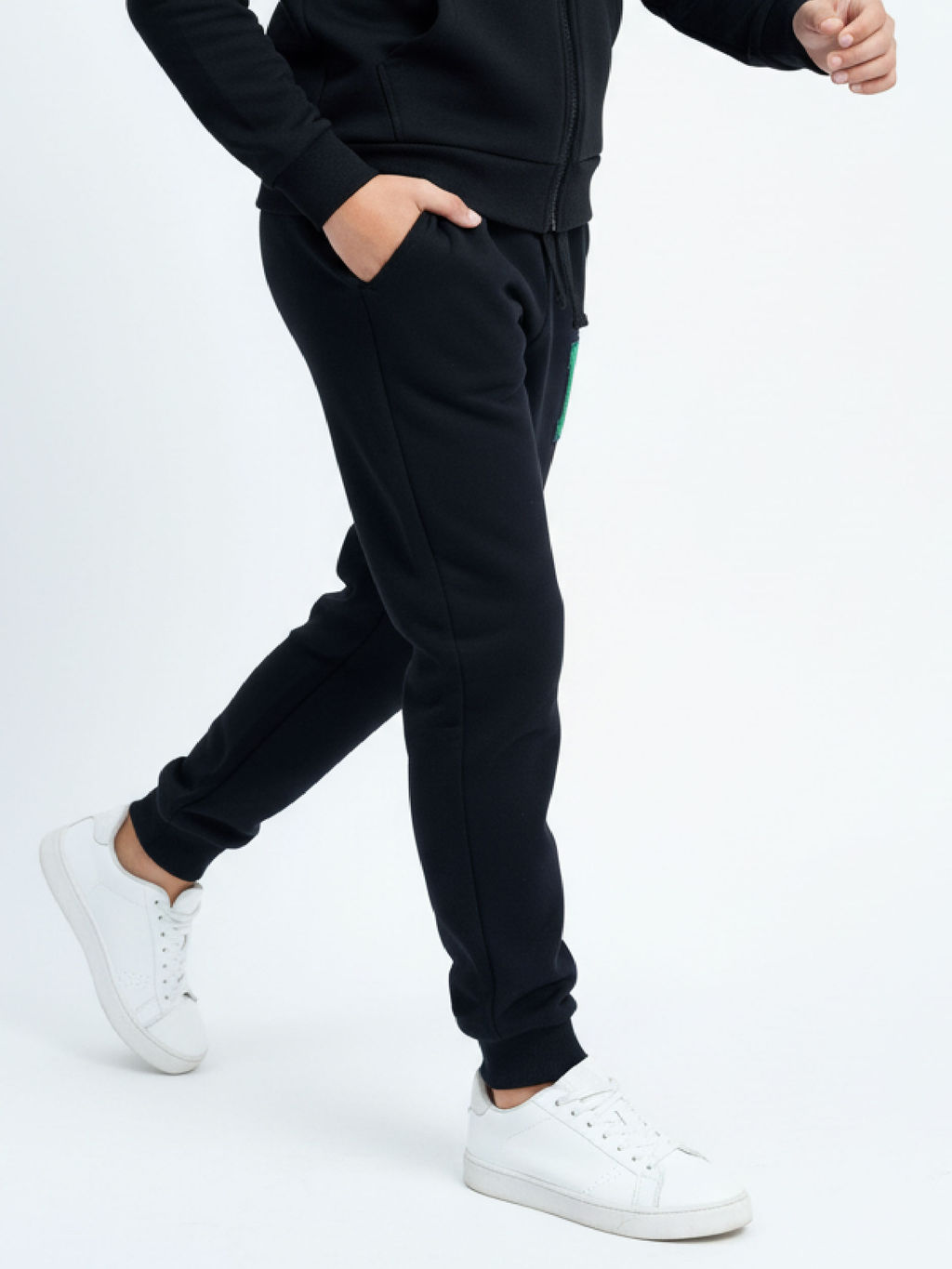 Брюки для мальчика штаны спортивные 22-7313 черный|зеленый - Mini maxi фото 3