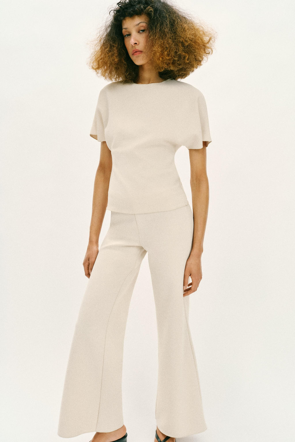 PANTAL?N ANCHO STRETCH / Crudo - Zara фото 3