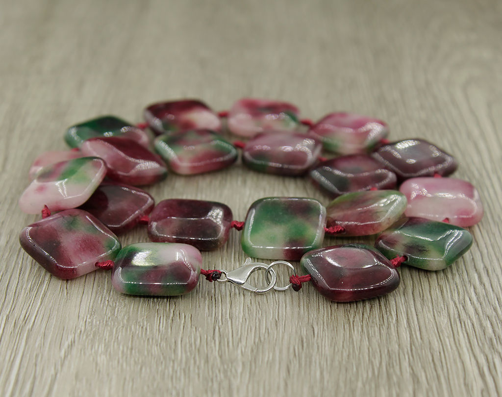 Турмалин имит плос квад 20мм бусы крт 50см