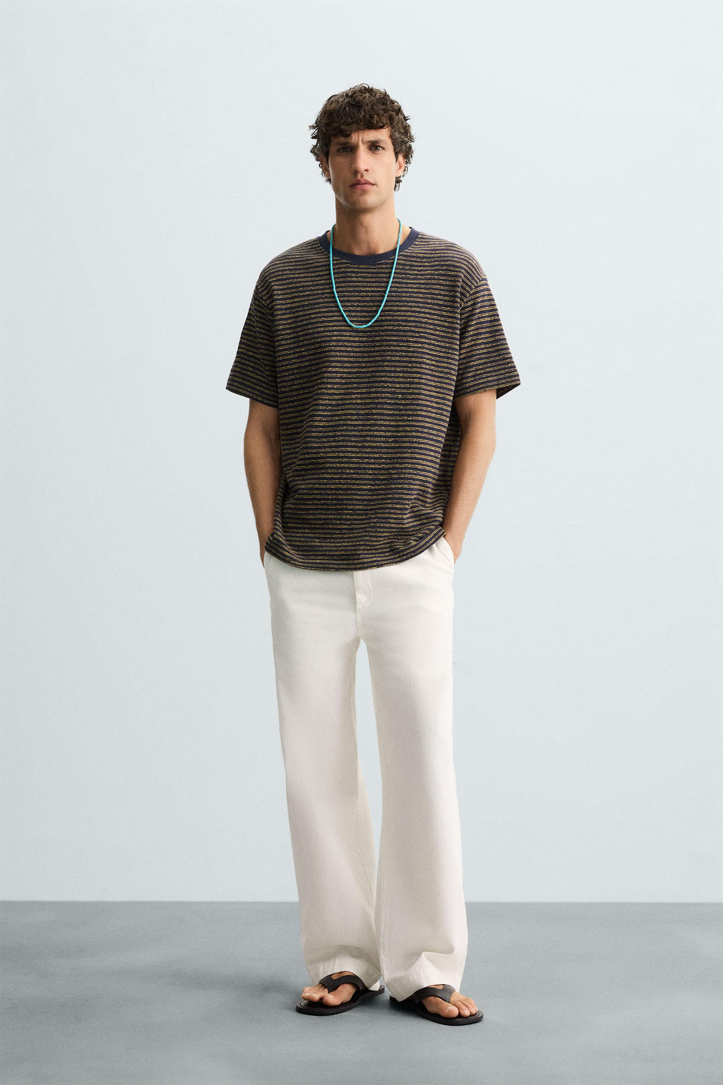 STRIPED JACQUARD T-SHIRT - Zara фото 8