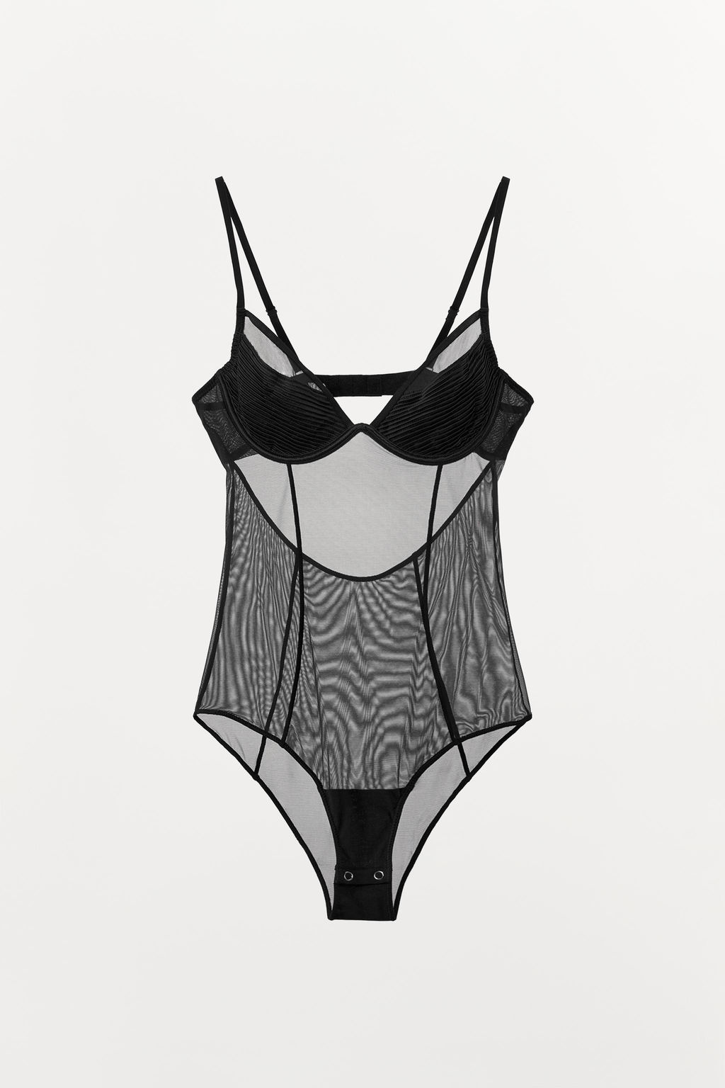 SEMI-SHEER PLEATED BODYSUIT - Zara фото 6