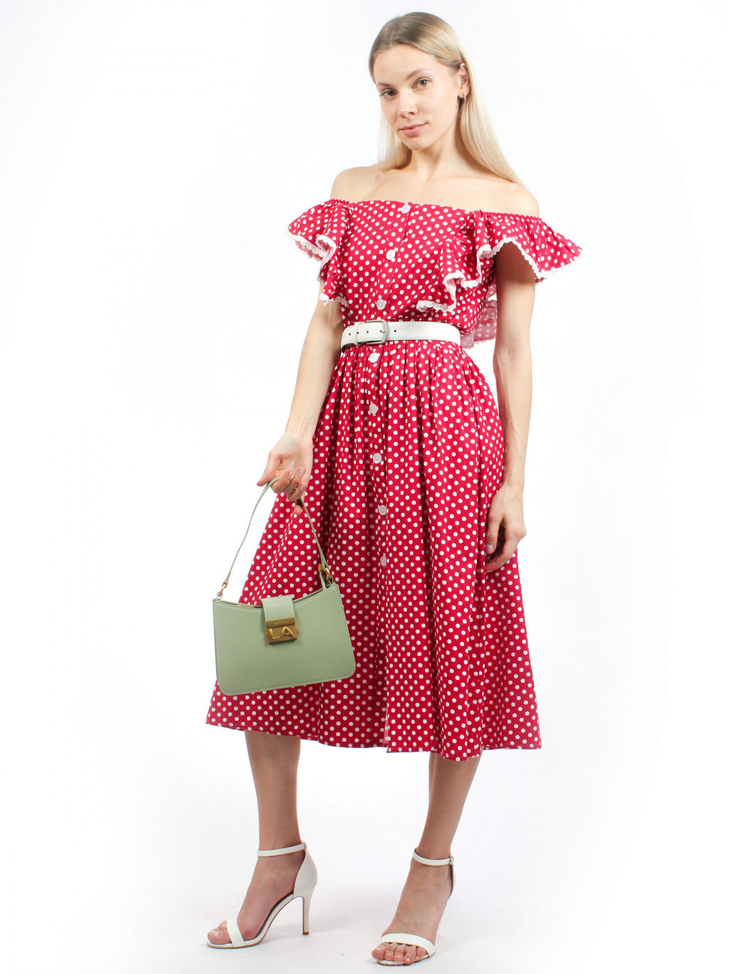 LACCOMA сумка АЛ2024-мятный натуральная кожа хлопок  фото 3