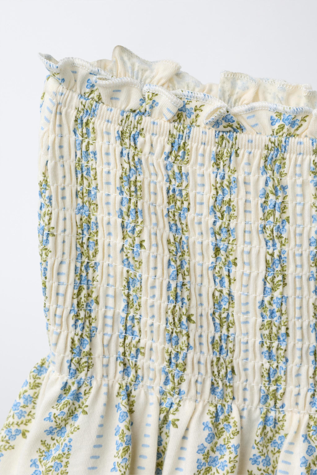 FALDA BERMUDA FLORES / Arena / Azul - Zara фото 3