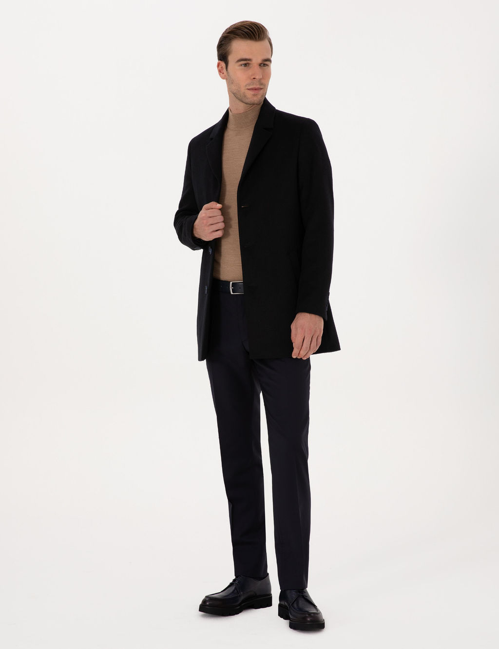 Lacivert Ex Slim Fit Y_n Kar___ml_ Palto