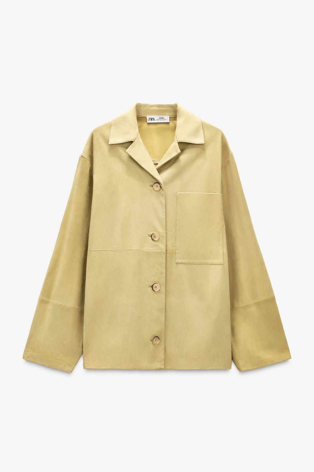 LIMITED EDITION SUEDE LEATHER POCKET SHIRT - Zara фото 6
