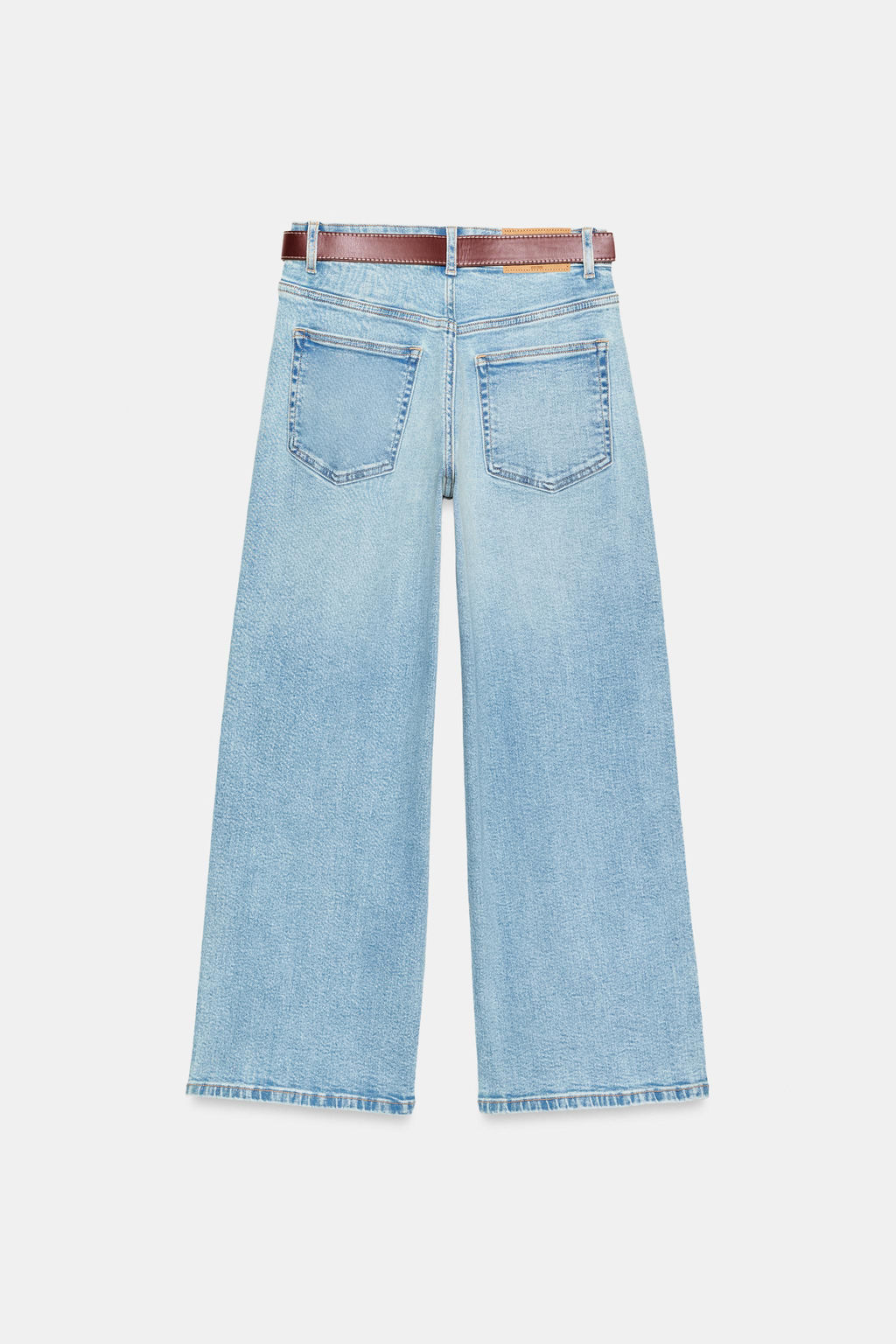 Z.10 HIGH-WAIST BELTED CULOTTES JEANS - Zara фото 21