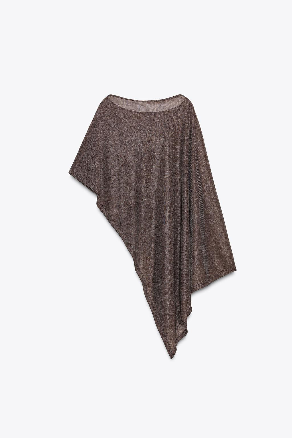 ASYMMETRIC METALLIC THREAD CAPE - Zara фото 6