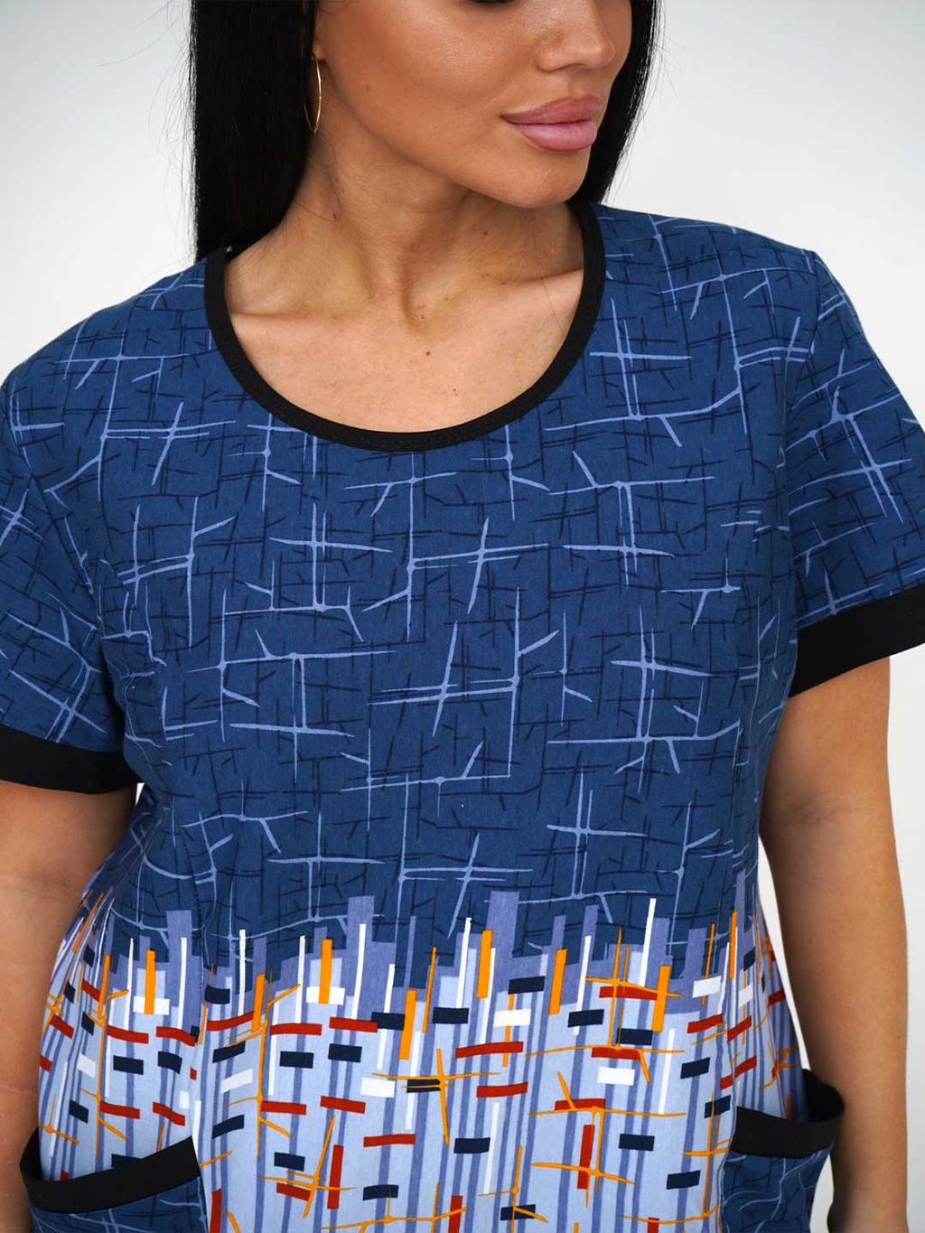 Костюм женский, цвет черный голубой