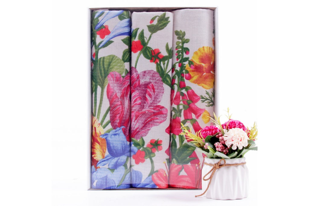 Набор вафельных полотенец Купон в коробке ВК 797 Тейково (29272-1) 3 шт.