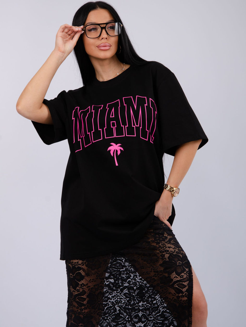 Костюм Монохром 2 чёрный, трикотаж - Малина фото 23