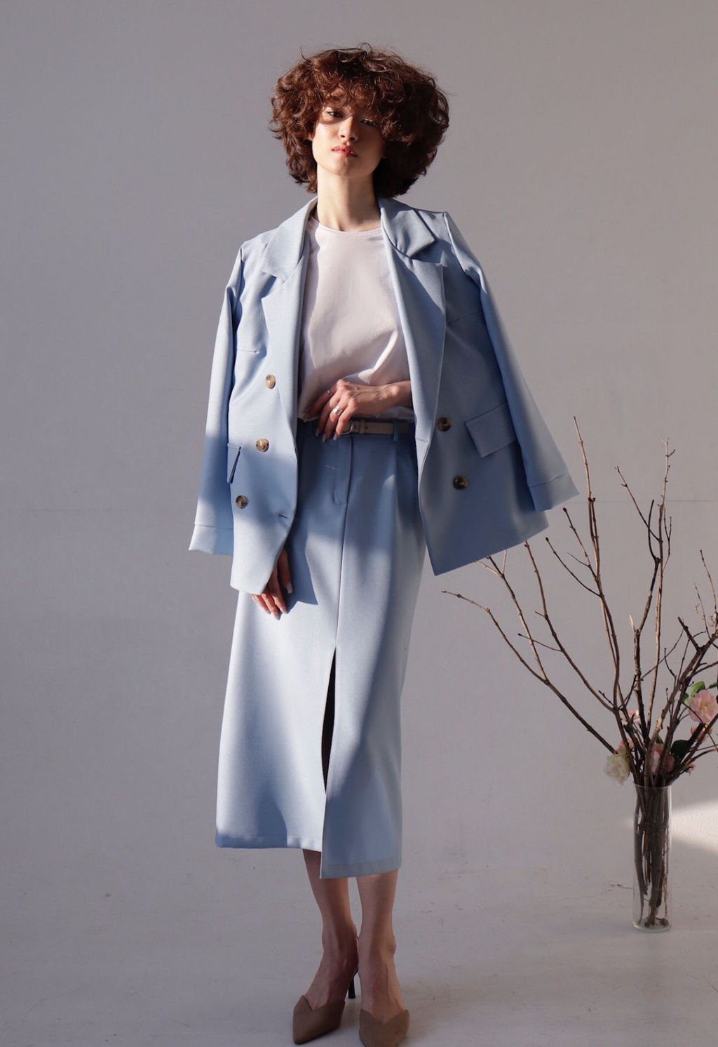 Юбка миди-макси голубая - Martichelli фото 5