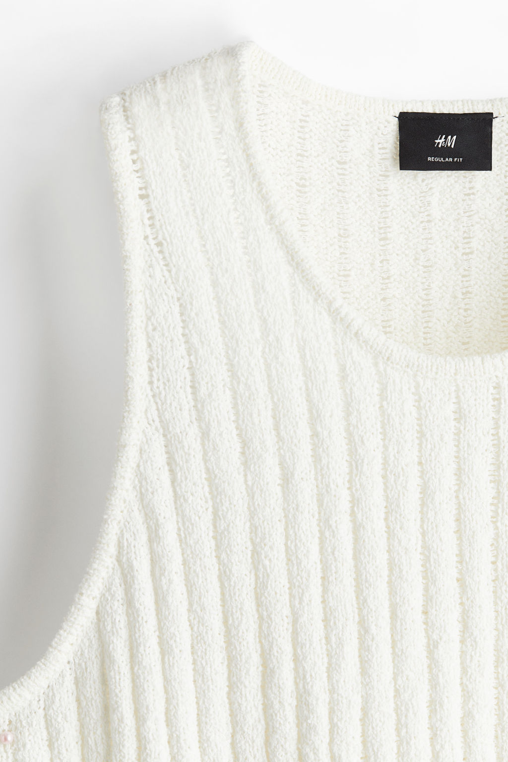 Camiseta sin mangas en punto de canal? Regular Fit - H&m фото 3