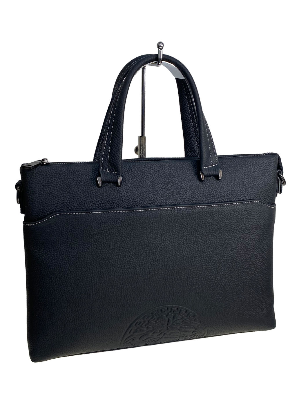 Сумка-портфель мужская из натуральной кожи, цвет чёрный