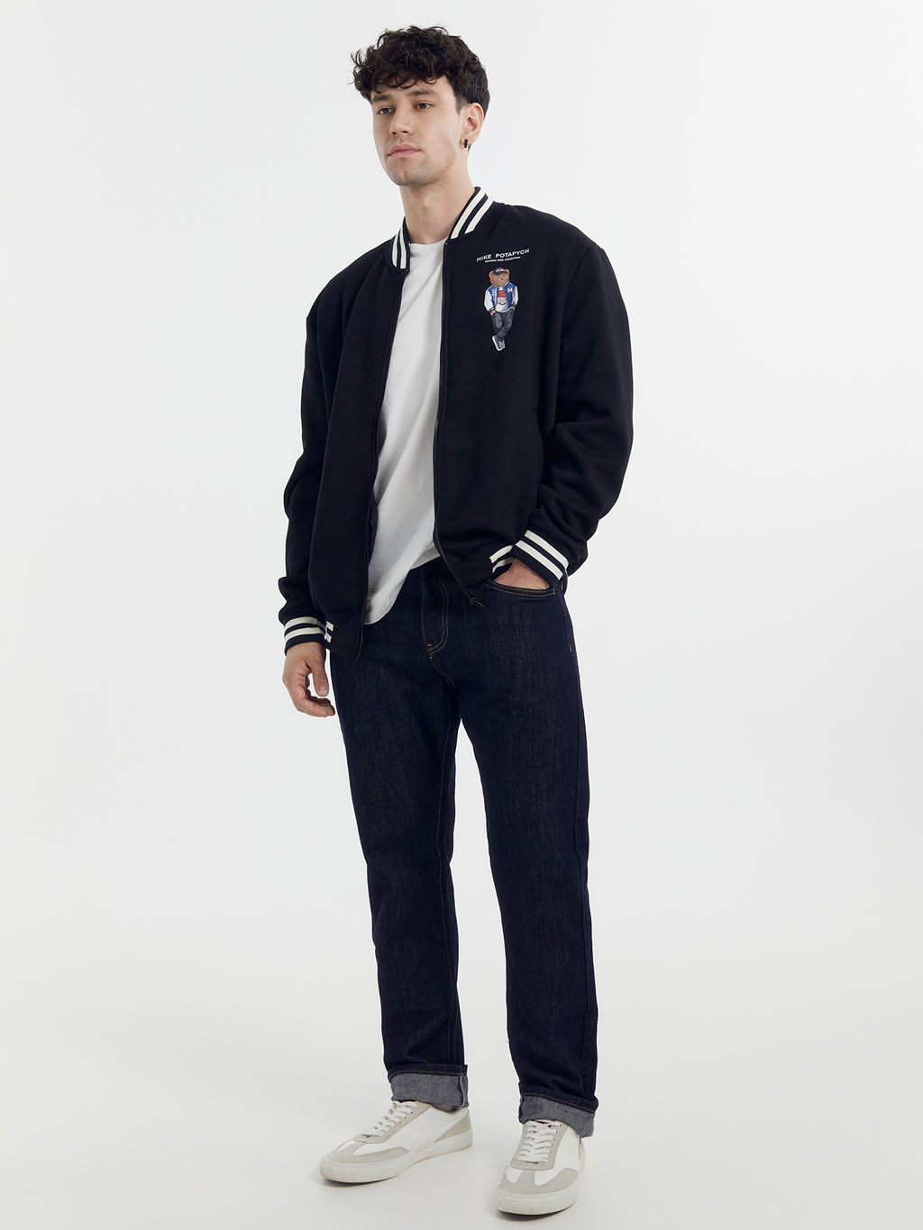 Толстовка мужская черная с печатью черный +печать 121187/1 - Mark formelle фото 5