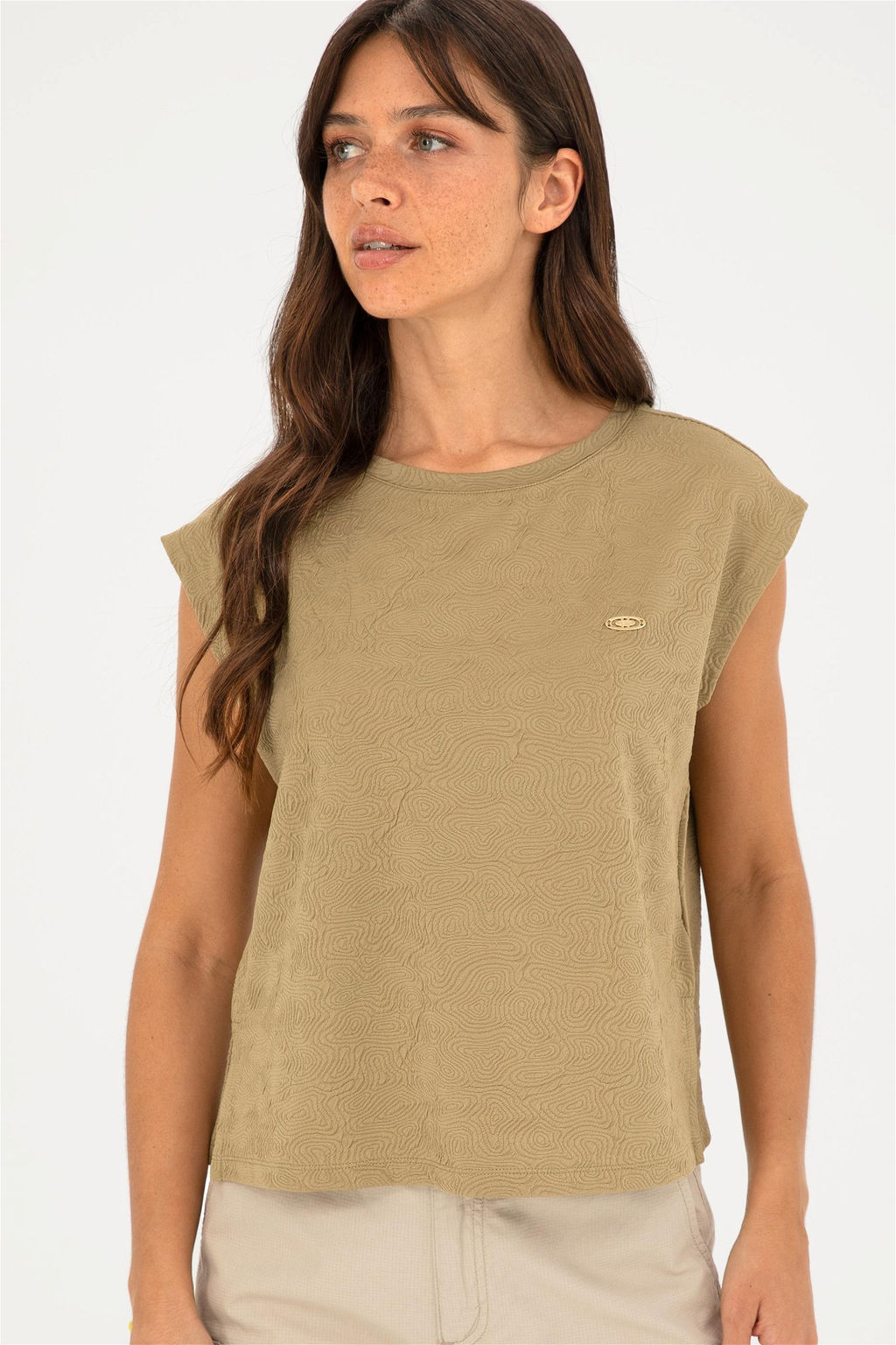 U. S. Polo Assn / Женская футболка цвета хаки - U.s. polo assn фото 3