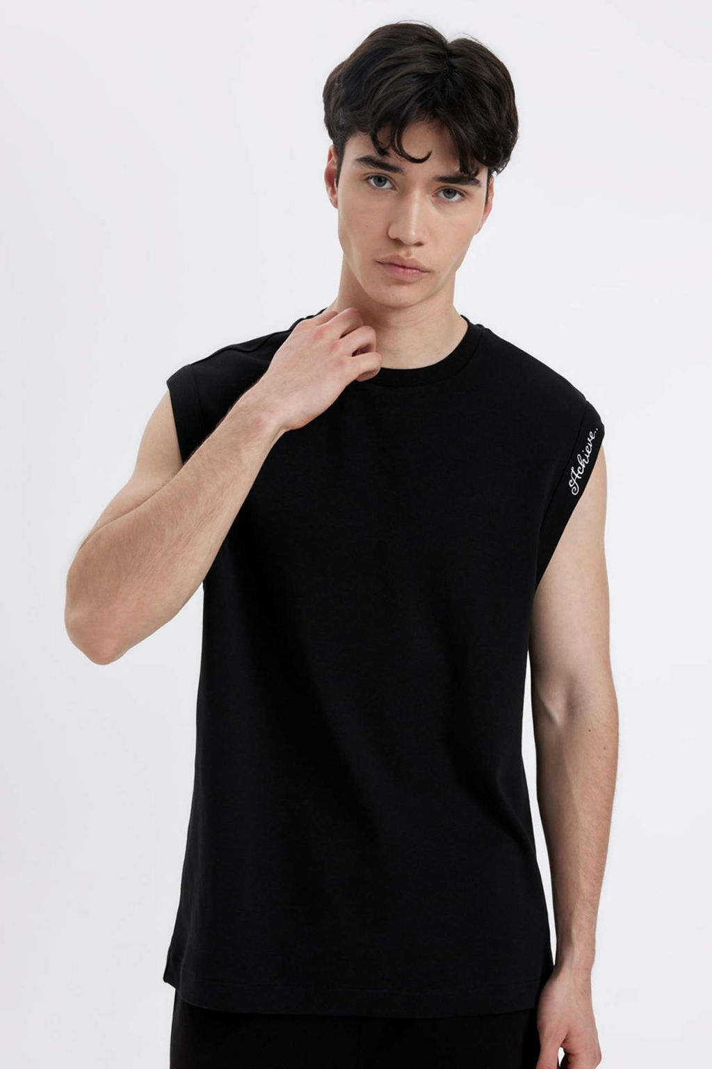 Boxy Fit Bask?l? Bisiklet Yaka Atlet - Defacto фото 4