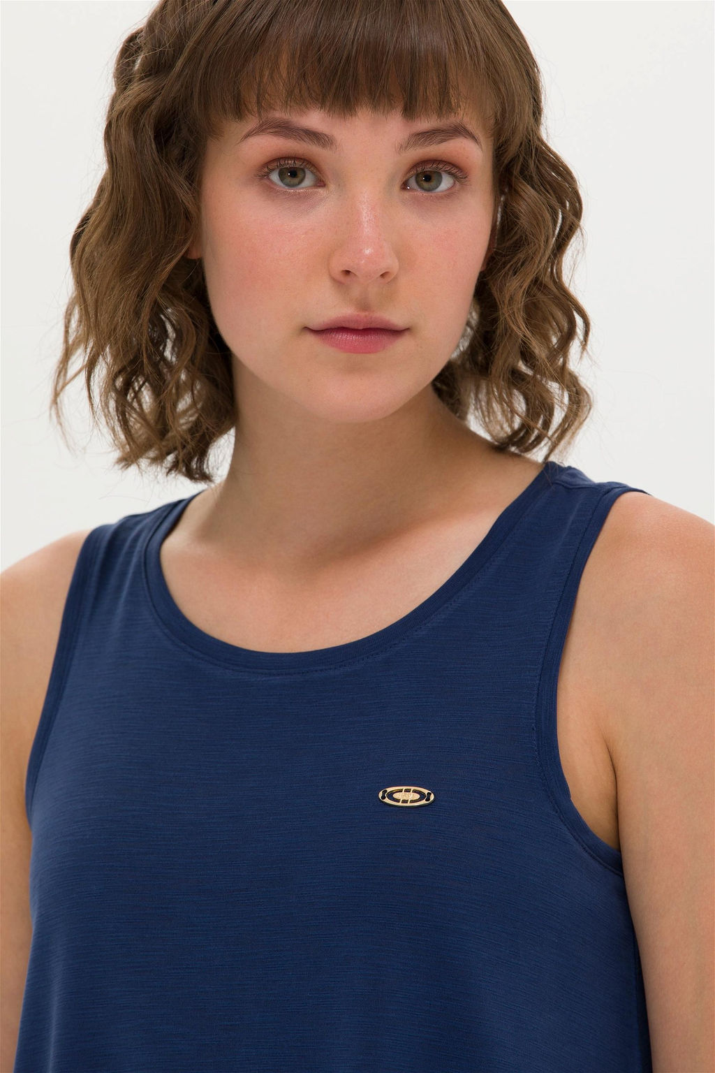 Женская темно-синяя футболка без рукавов - U.s. polo assn фото 3