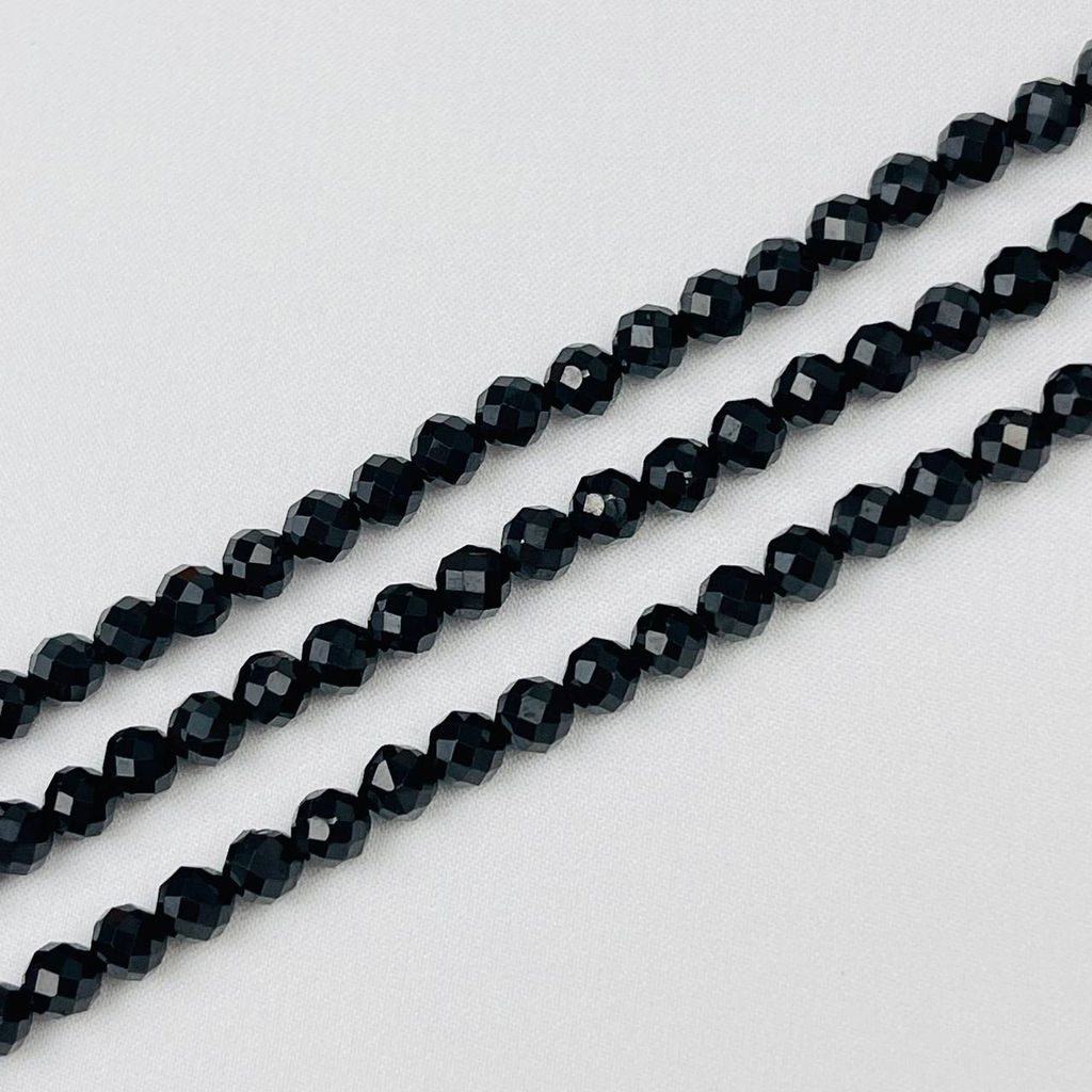 Бусины для украшений из черной Шпинели (90 бусин) 39 см