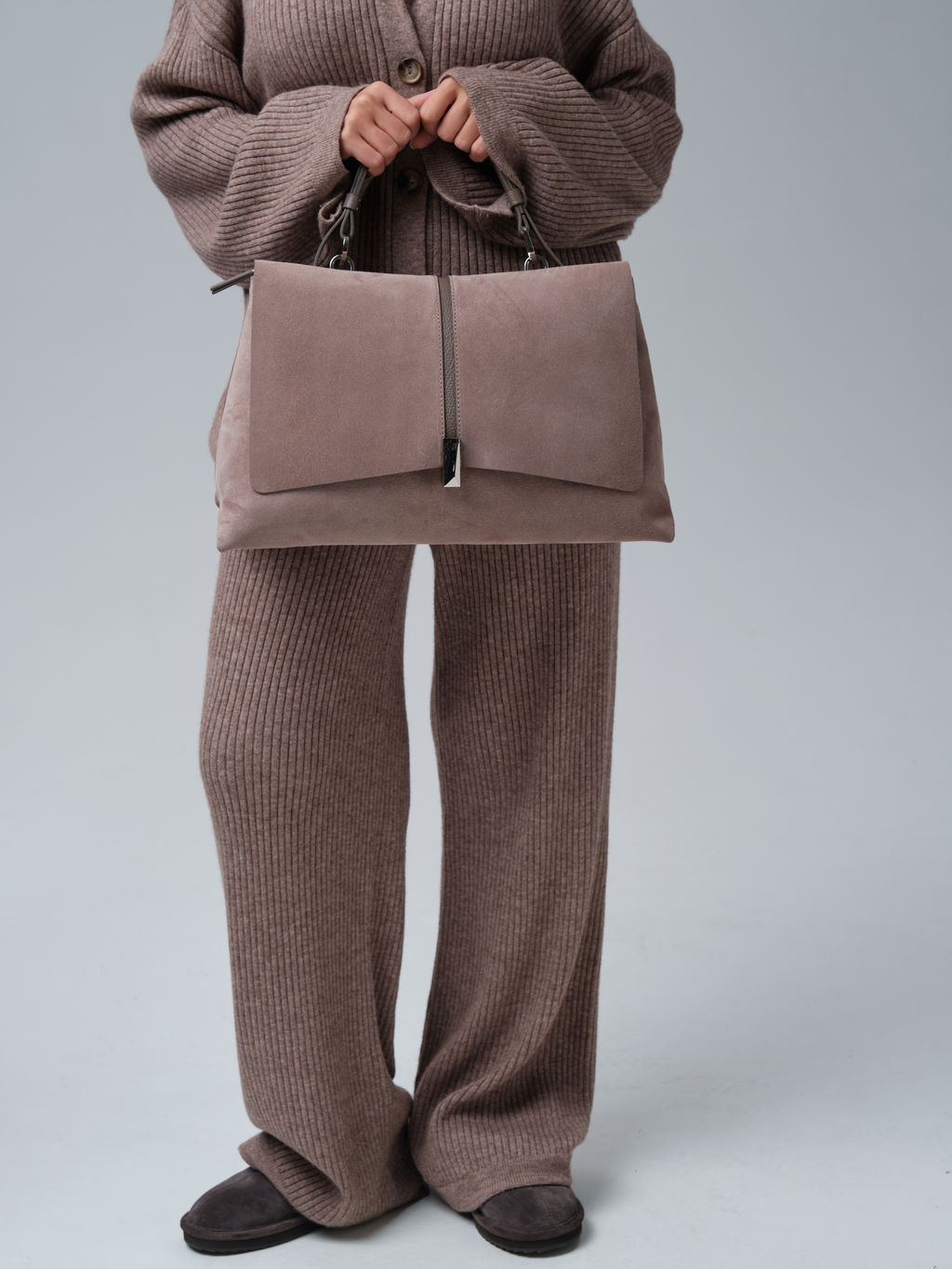 Замшевая сумка сэтчел Colette DBR 31349 капучино  фото 8