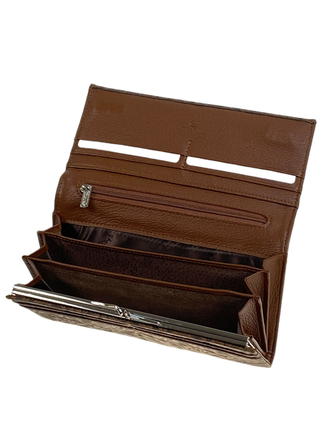 Женский кошелёк из натуральной кожи, цвет шоколад - Greta фото 2