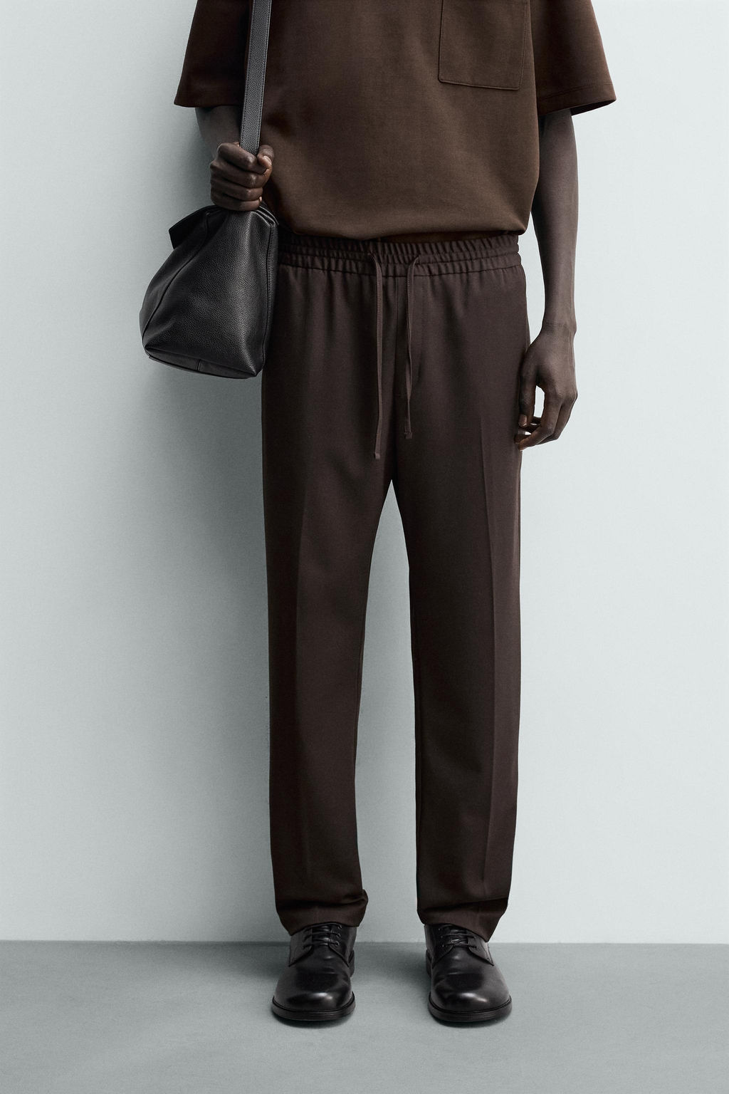 PANTAL?N CINTURA JOGGER CONFORT / Chocolate - Zara фото 2