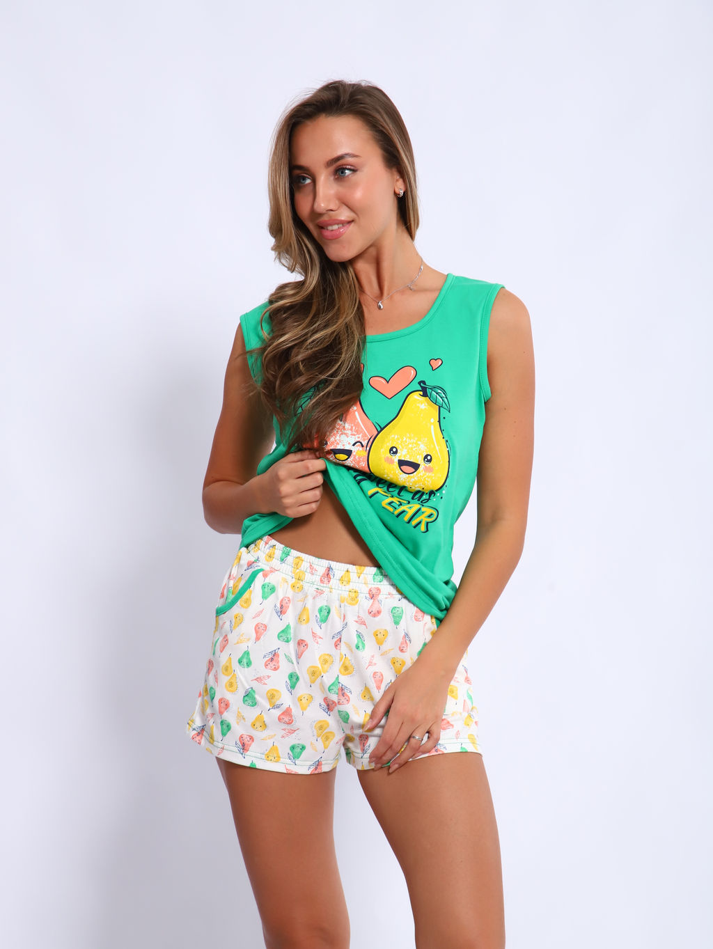 М424 пижама Груша (шорты+майка) зеленый - Иванушка-трикотаж фото 4