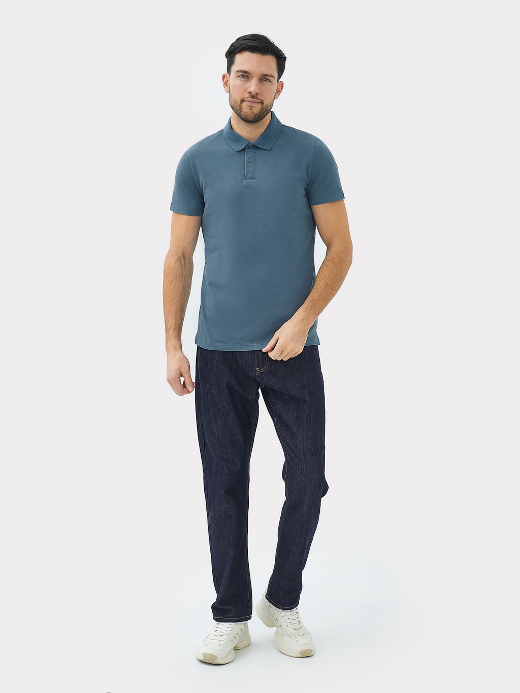 Поло Mark Formelle хлопок серый деним  фото 2