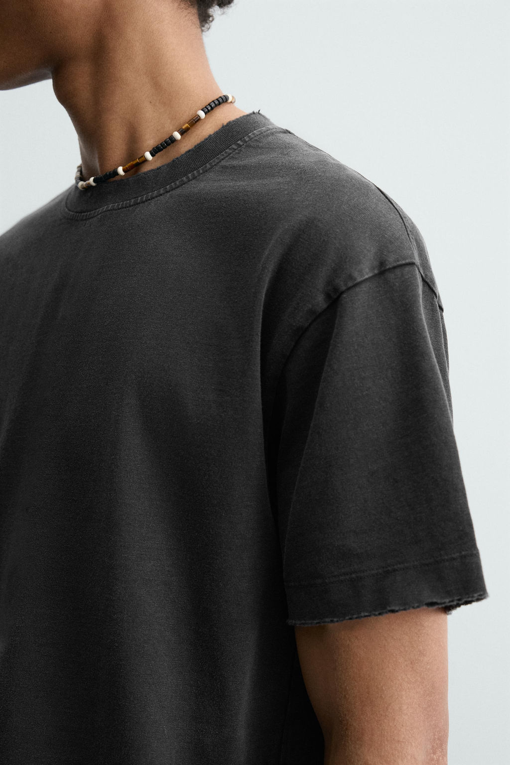 CAMISETA BOXY FIT LAVADA / Antracita oscuro - Zara фото 5