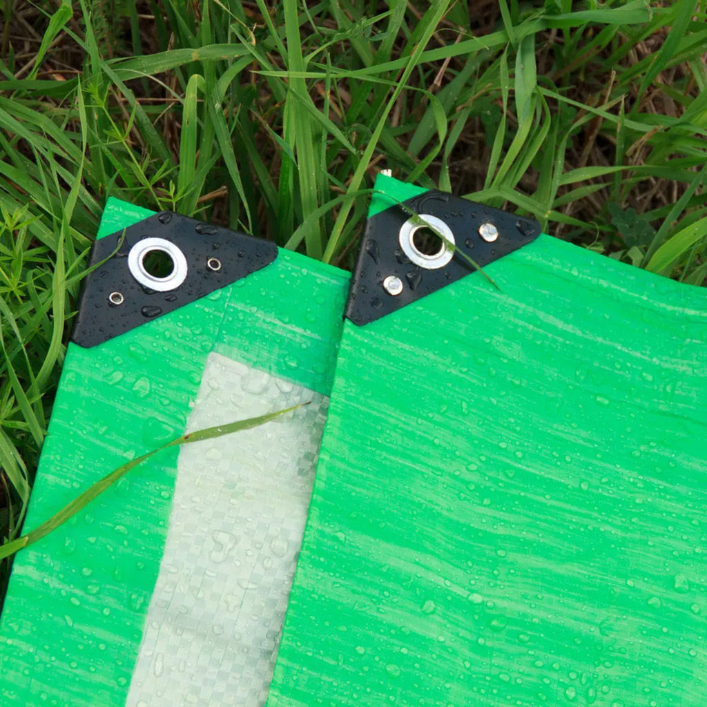 Тент 3х4м из полиэтилен 120г/м2, на люверсах 0,5м, зелено-серый (Россия)