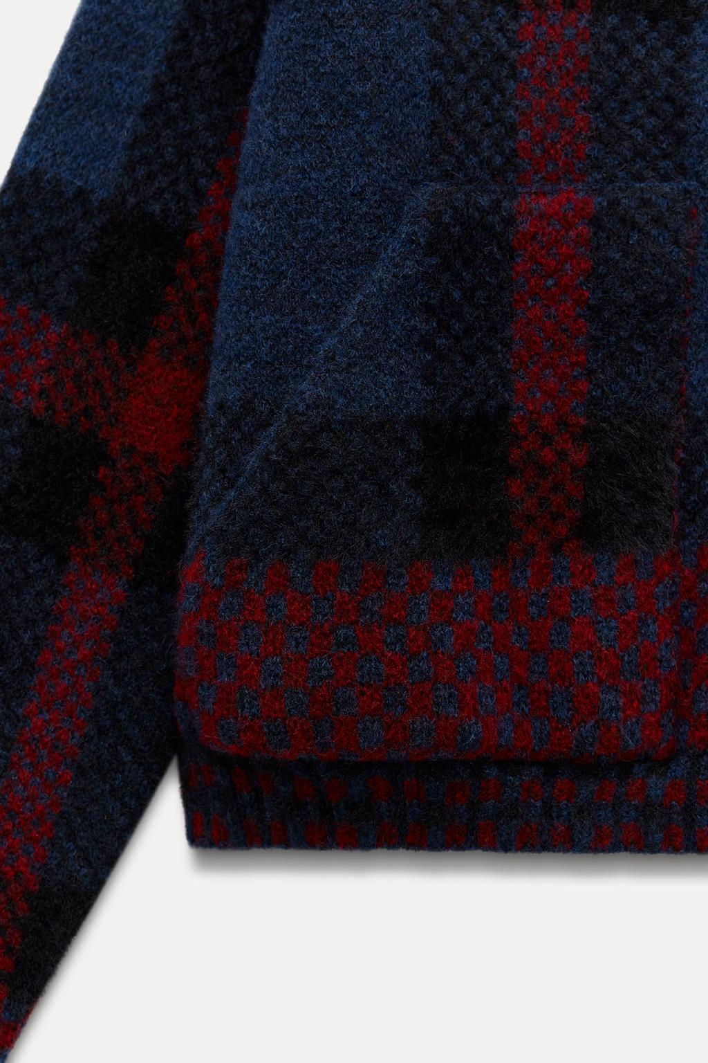 CHECK KNIT CARDIGAN - Zara фото 6